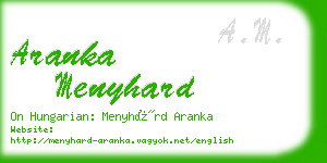 aranka menyhard business card